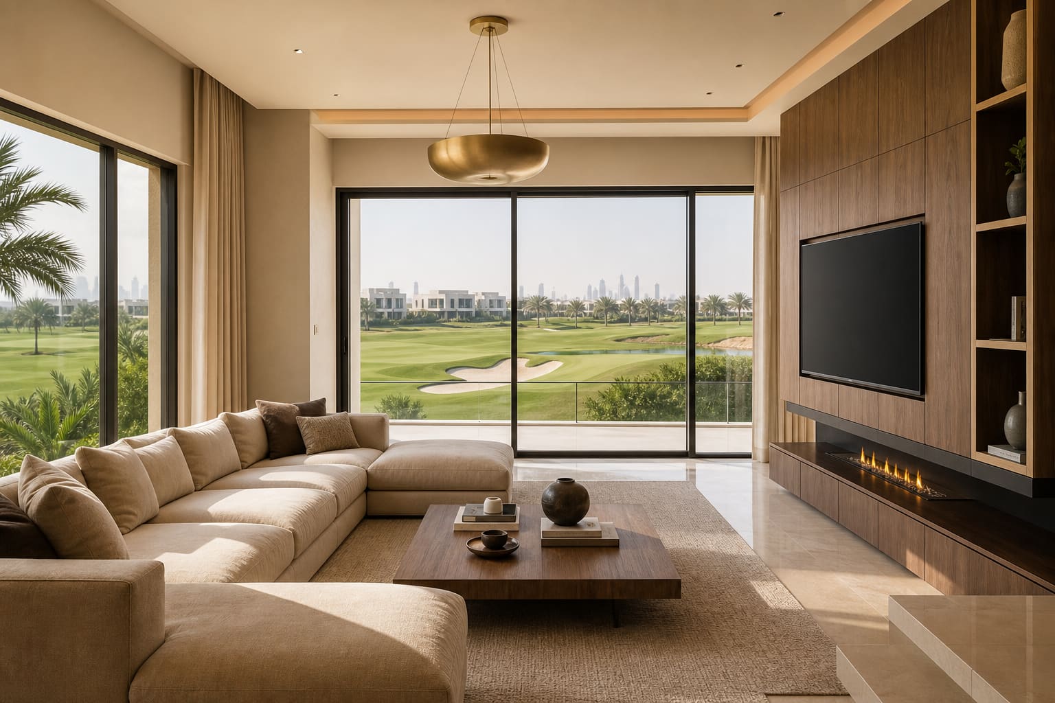 Contemporary villa interior in Damac Hills by ZuriSpace