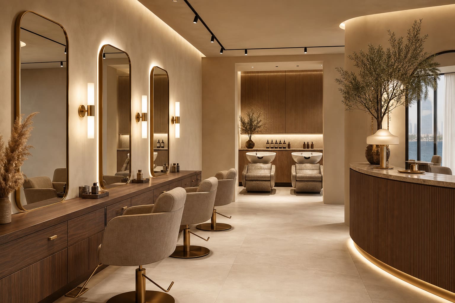 Hair and beauty salon interior in Dubai by ZuriSpace